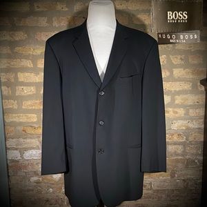 Hugo Boss Made in USA Black Wool Blazer Jacket Sport Coat 48R